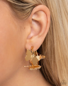 Butterfly,Earrings Hoop,Gold,No WINGS Attached Gold ✧ Butterfly Hoop Earrings