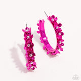 Fashionable Flower Crown Pink ✧ Hoop Earrings