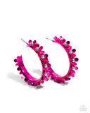 Fashionable Flower Crown Pink ✧ Hoop Earrings