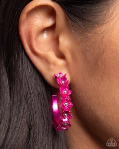 Earrings Hoop,Favorite,Pink,Fashionable Flower Crown Pink ✧ Hoop Earrings