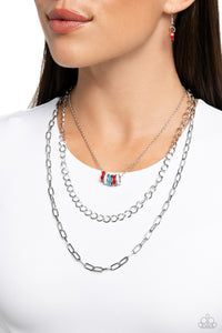 Multi-Colored,Necklace Short,Red,Colorful Cadet Red ✧ Necklace