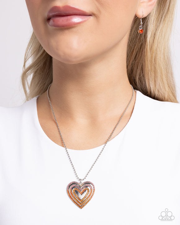 Hallucinatory Hearts Orange ✧ Ombre Necklace
