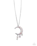 Lunar Landmark Pink ✧ Iridescent Moon & Star Necklace