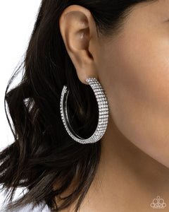 Earrings Hoop,White,Stacked Symmetry White ✧ Hoop Earrings