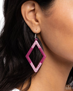 Earrings Fish Hook,Pink,White,Eloquently Edgy Pink ✧ Earrings