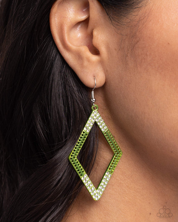 Eloquently Edgy Green ✧ Earrings