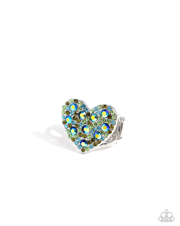 Extra Embellishment Green ✧ UV Shimmer Heart Ring