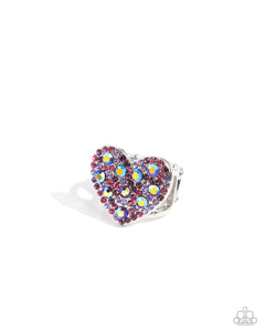 Hearts,Purple,Ring Wide Back,UV Shimmer,Valentine's Day,Extra Embellishment Purple ✧ Heart UV Ring