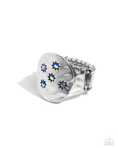 Blue,Iridescent,Multi-Colored,Ring Wide Back,Starry Serenade Blue ✧ Iridescent Ring