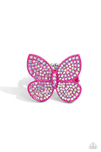 Butterfly,Favorite,Iridescent,Pink,Ring Wide Back,Aerial Ambassador Pink ✧ Iridescent Butterfly Ring