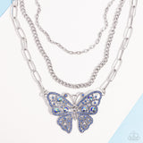 Winged Wonder Blue ✧ Iridescent Butterfly Necklace