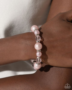 Bracelet Stretchy,Pink,Pearl Protagonist Pink ✧ Stretch Bracelet