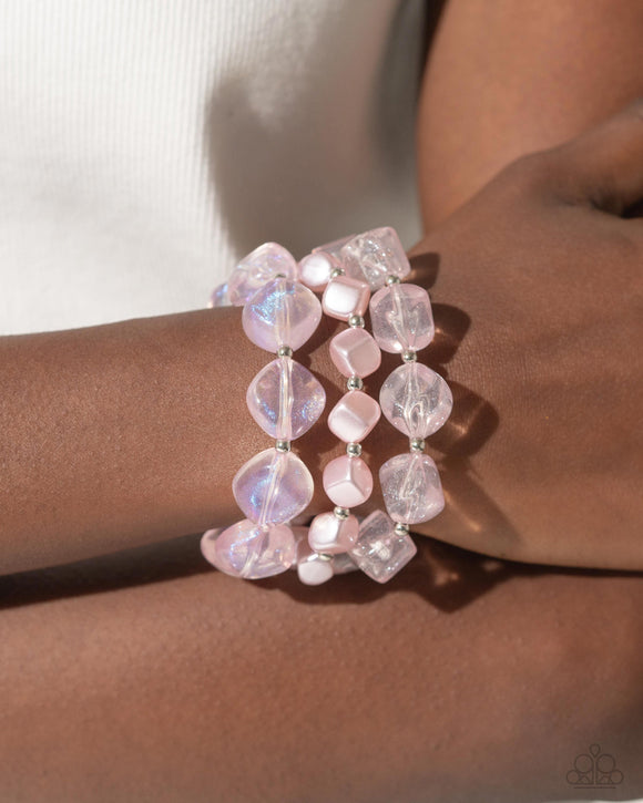 Glittery Gala Pink ✧ Stretch Bracelet