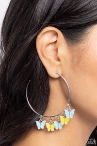 Blue,Butterfly,Earrings Hoop,Yellow,Bemusing Butterflies Blue ✧ Hoop Earrings