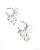 Frilly Feature White ✧ Hoop Earrings