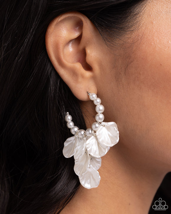 Frilly Feature White ✧ Hoop Earrings