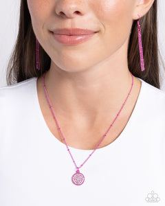 Necklace Short,Pink,Bejeweled Basic Pink ✧ Necklace