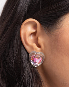 Earrings Post,Hearts,Pink,UV Shimmer,Valentine's Day,Heart-Pounding Haute Pink ✧ Heart UV Post Earrings