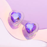 Heart-Pounding Haute Purple ✧ Heart Post Earrings