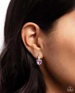 Earrings Hinged Hoop,Favorite,Hearts,Light Pink,Pink,Valentine's Day,High Nobility Pink ✧ Heart Hinged Hoop Earrings