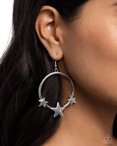 4thofJuly,Earrings Fish Hook,Silver,Stars,Let SPARKLE Ring! Silver ✧ Star Earrings