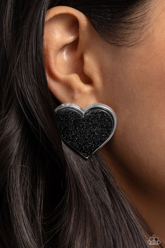 Glitter Gamble Black ✧ Post Earrings