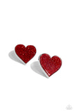Glitter Gamble Red ✧ Heart Post Earrings