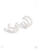 PEARLS Just Want to Have Fun White ✧ Cuff Earrings