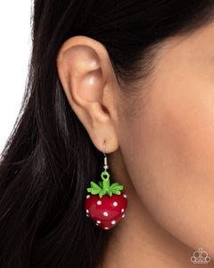 Earrings Fish Hook,Favorite,Red,Strawberry,Strawberry Sentiment Red ✧ Earrings