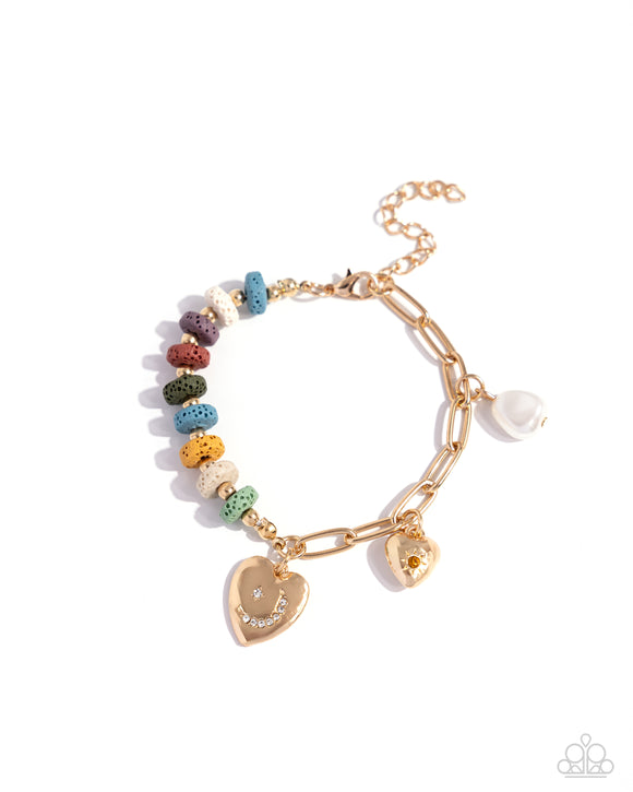 LAVA at First Sight Multi ✧ Gold Heart Bracelet