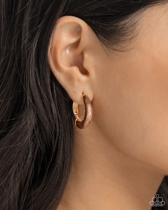 Monochromatic Makeover Rose Gold ✧ Hinged Hoop Earrings
