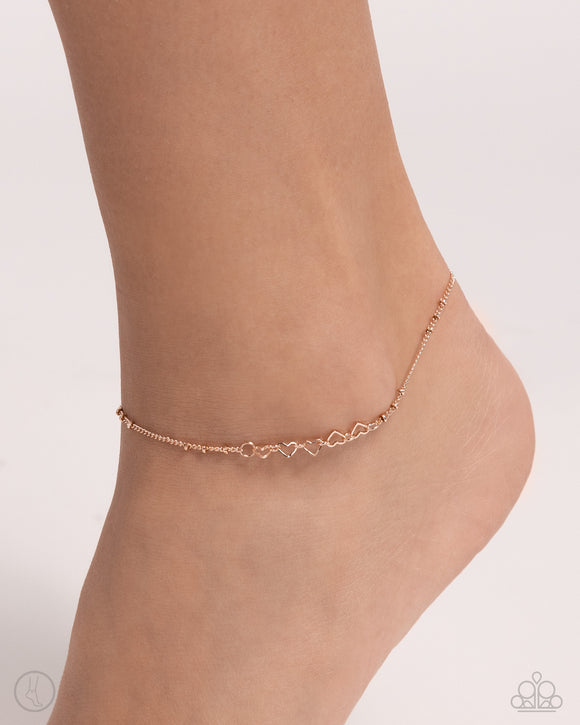 Satellite Shimmer Rose Gold ✧ Heart Anklet