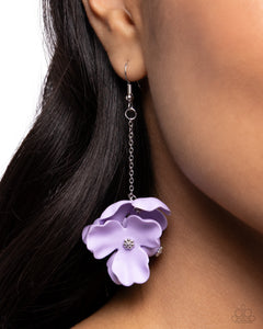 Earrings Fish Hook,Purple,Plentiful Petals Purple ✧ Earrings