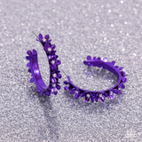Fashionable Flower Crown Purple ✧ Hoop Earrings