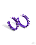 Fashionable Flower Crown Purple ✧ Hoop Earrings