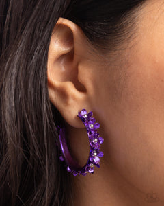 Earrings Hoop,Purple,Fashionable Flower Crown Purple ✧ Hoop Earrings
