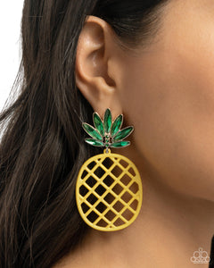 Earrings Post,Green,Yellow,Pineapple Passion Yellow ✧ Post Earrings
