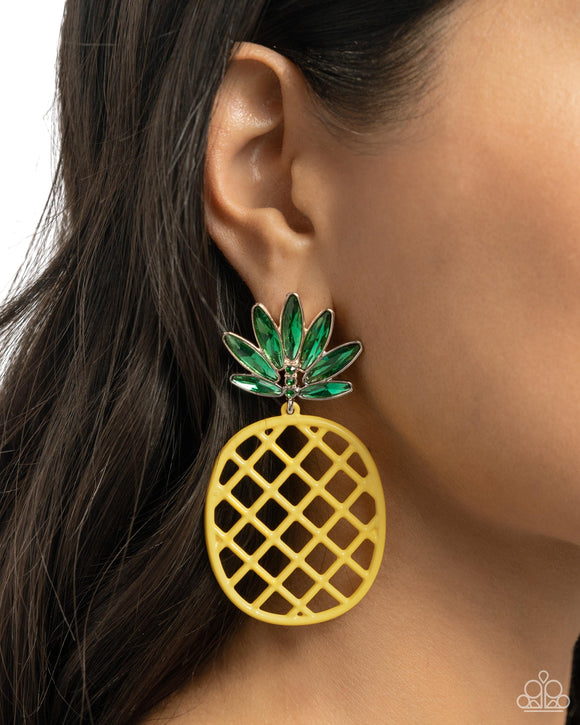 Pineapple Passion Yellow ✧ Post Earrings