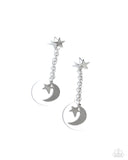 Celestial Change White ✧ Moon & Star Post Earrings