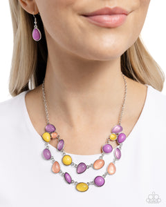 Multi-Colored,Necklace Short,Orange,Purple,Yellow,Variety Vogue Purple ✧ Necklace