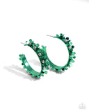 Fashionable Flower Crown Green ✧ Hoop Earrings