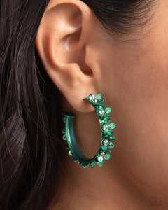 Earrings Hoop,Green,Fashionable Flower Crown Green ✧ Hoop Earrings