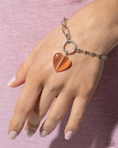 Bracelet Clasp,Cat's Eye,Hearts,Orange,Valentine's Day,HEART Restoration Orange ✧ Bracelet