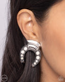 Harmonious Horseshoe White ✧ Clip-On Earrings