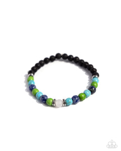 Blue,Bracelet Stretchy,Green,Lava Stone,Multi-Colored,LAVA Will Find a Way Blue ✧ Lava Rock Bracelet