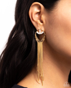 Earrings Post,Gold,Elongated Effervescence Gold ✧ Post Earrings