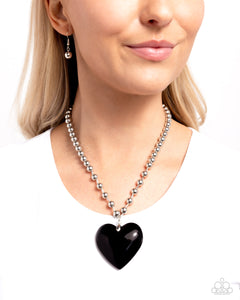 Black,Hearts,Necklace Short,Valentine's Day,Romantic Residence Black ✧ Heart Necklace