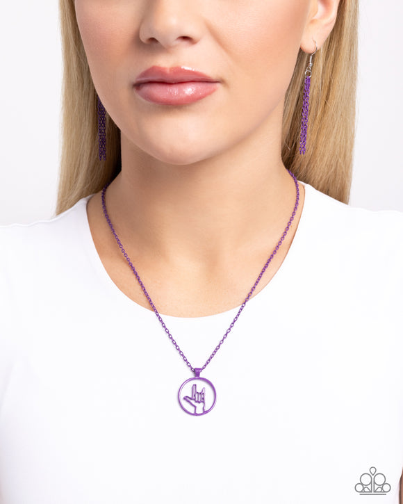 Abstract ASL Purple ✧ Necklace