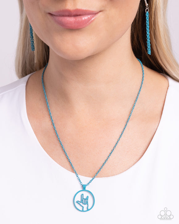 Abstract ASL Blue ✧ Necklace