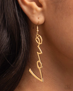 Earrings Fish Hook,Gold,New,Valentine's Day,Light-Catching Letters Gold ✧ Earrings